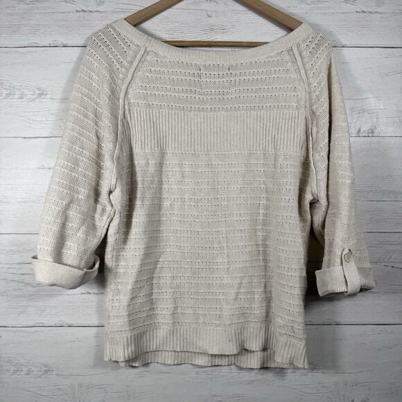 American Eagle Outfitters Vintage Y2K Cotton 3/4 Sleeve Sweater Womens Medium - Picture 5 of 5